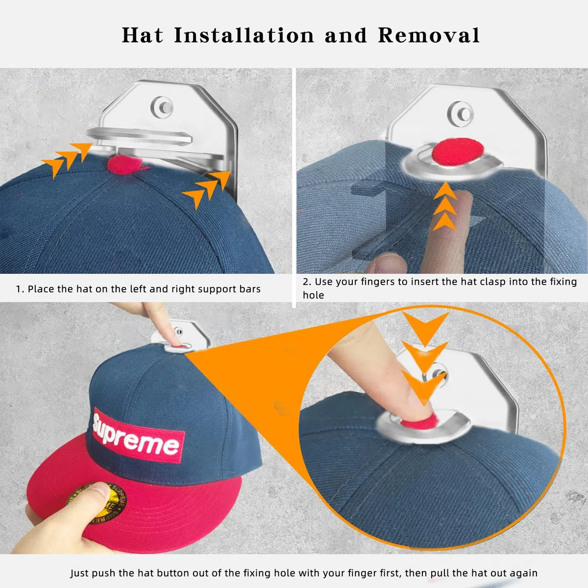 Supporto da parete, gancio autoadesivo per cappelli, multifunzione, supporto per cappelli (trasparente)
