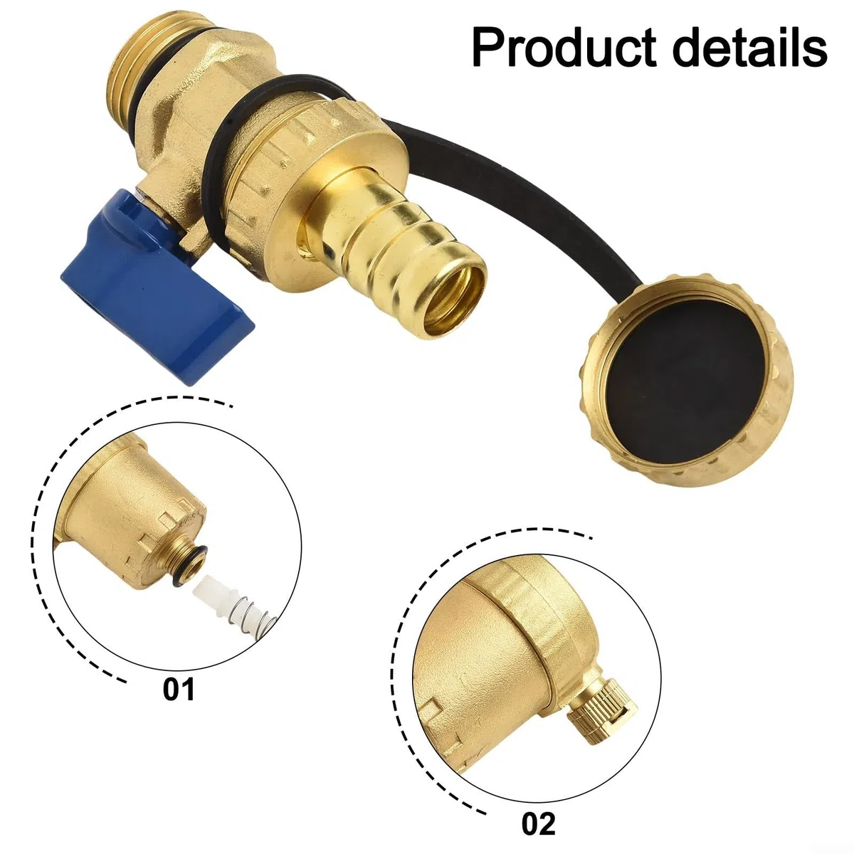 Besttoolifes Unità terminale collettore per riscaldamento a pavimento con sfiato automatico e valvola di scarico integrata, struttura in ottone massiccio, compatibile con 1", 1/(1/2")