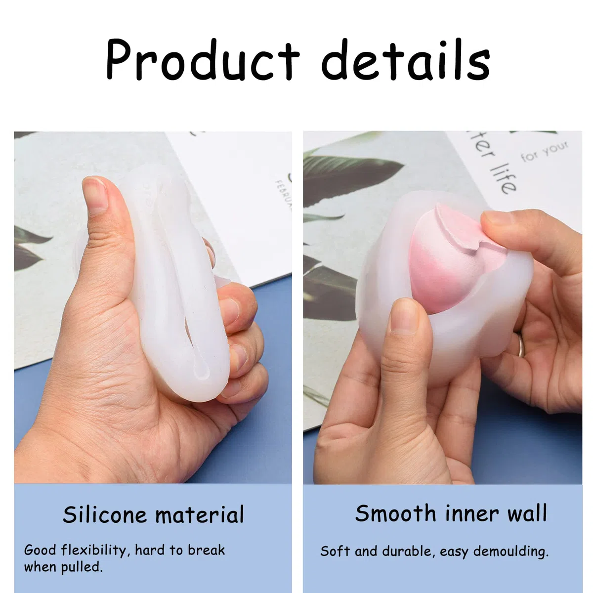 Hyxodjy 2 Pezzi Stampo in Silicone a Forma di Cuore,Forma di Cuore Stampi per Resina Amore Muffa del Sapone del Cuore 3D Stampi in Silicone di Cuore per Creazione di Gioielli, DIY, Sapone Artigianati