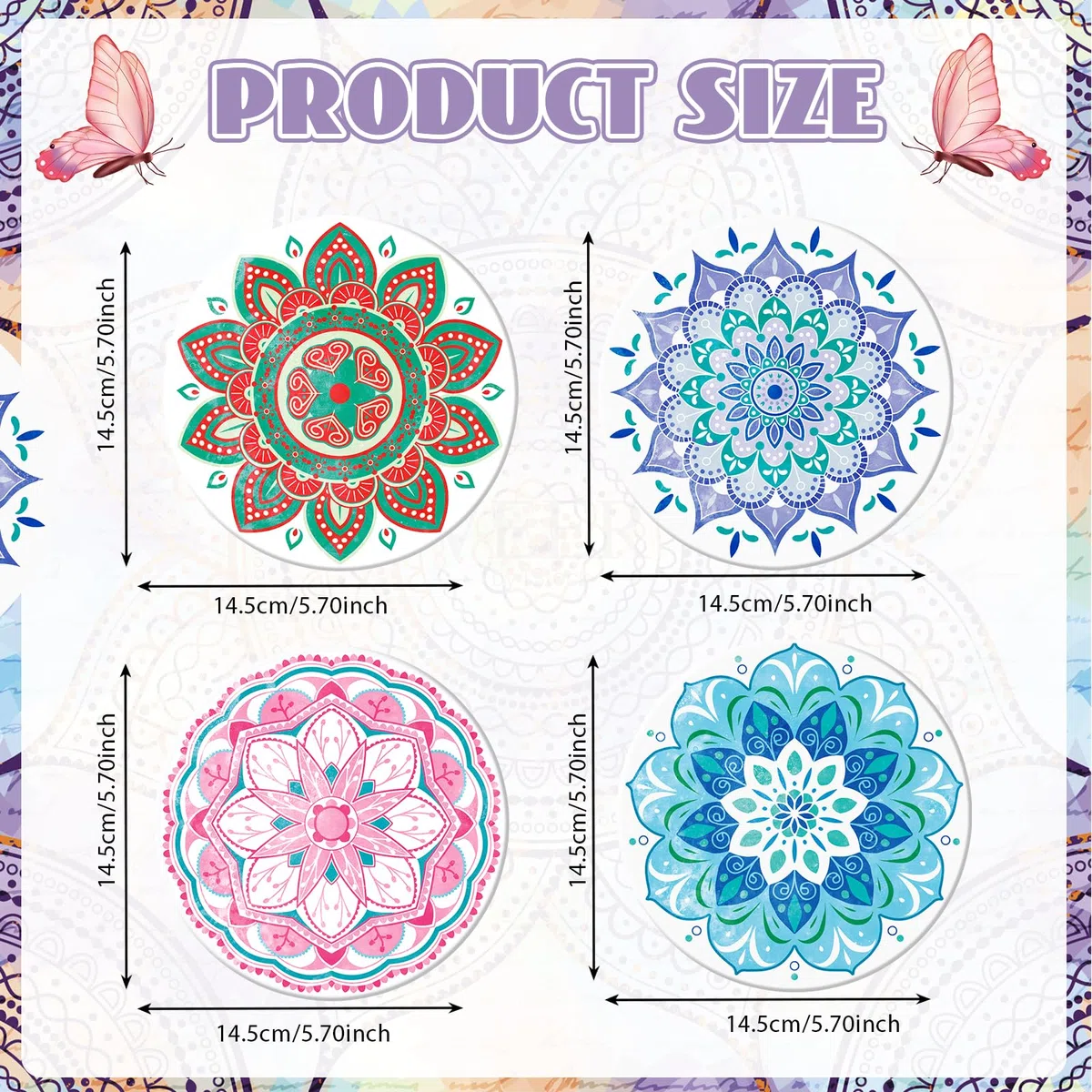 JSRQT Magneti Flessibili Decorativi Mandala Screen Door Decals Magneti per Finestre Doppia Faccia Magneti Porte a Schermo Magneti per Zanzariera Schermo Protezione Magnetica Calamita Zanzariera