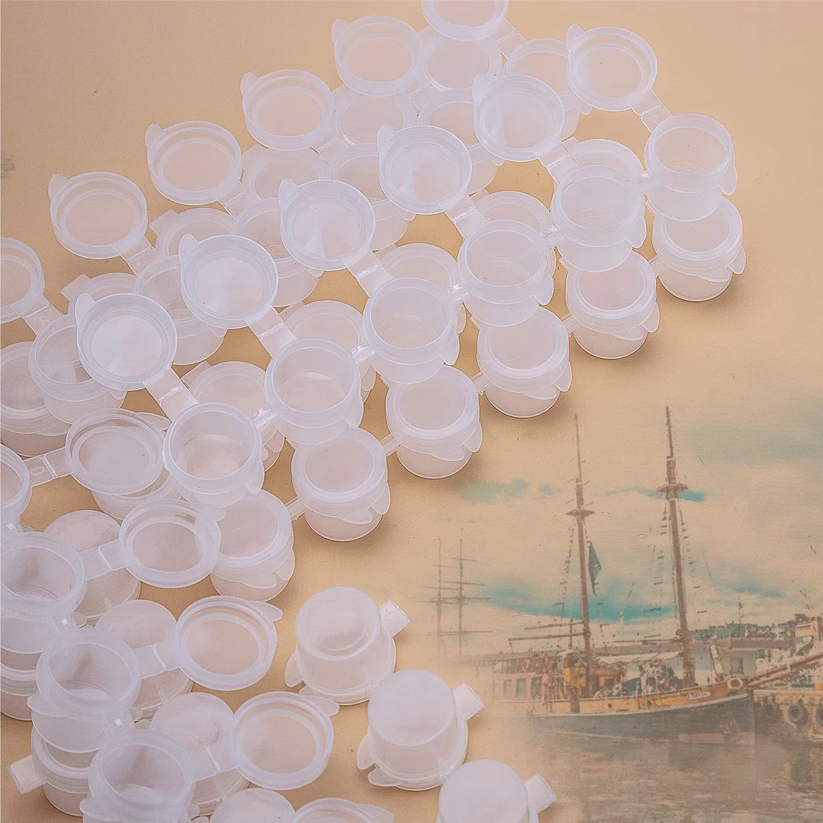 AIEX 120 Strisce Vuote per Vasi di Vernice, Mini Vasi per Pittura con Coperchi, Contenitori per la Conservazione per Scuole, Campi Estivi, Festival d'arte di Pittura (20 Strisce, 5 ml / 0,17 once)
