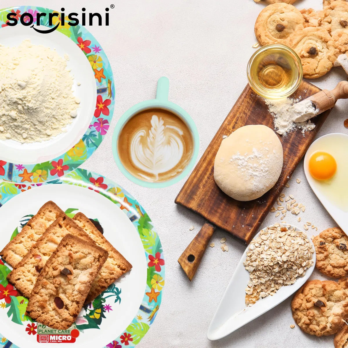 Set Stoviglie riutilizzabili Vaiana, Piatti Bambini per asilo scoula con piatto, ciotola, tazza 350ml, Set stoviglie in plastica dura adatta per microonde, Vaiana-Wow