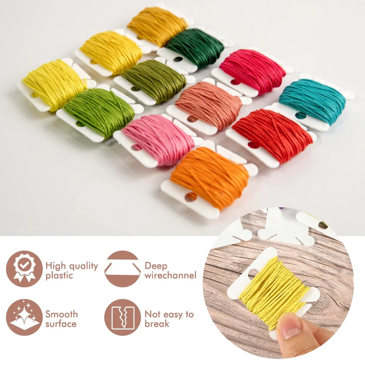 300 Pezzi Bobine di Plastica per Filo da Ricamo,Farfalline Avvolgifilo Ricamo Avvolgitore Rocchetti di Filo per Fai da Te Cucito Filo di Stoccaggio Punto Croce Accessori
