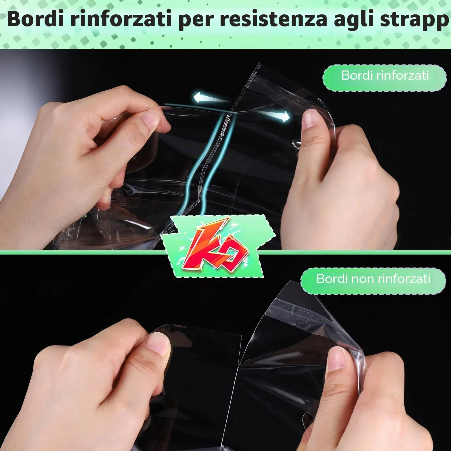 JIANTA 100 Pezzi A3 Cellophane Bags Autosigillanti Trasparente Sacchetti Imballaggio 31cm x 46cm