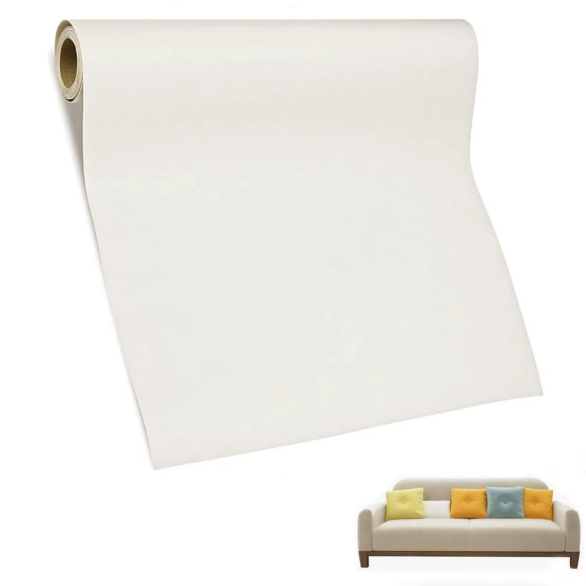 Patch Pelle Adesiva per Riparazioni, 40 x 137cm, Ecopelle Autoadesiva in PU per Divani (Bianco Latte)