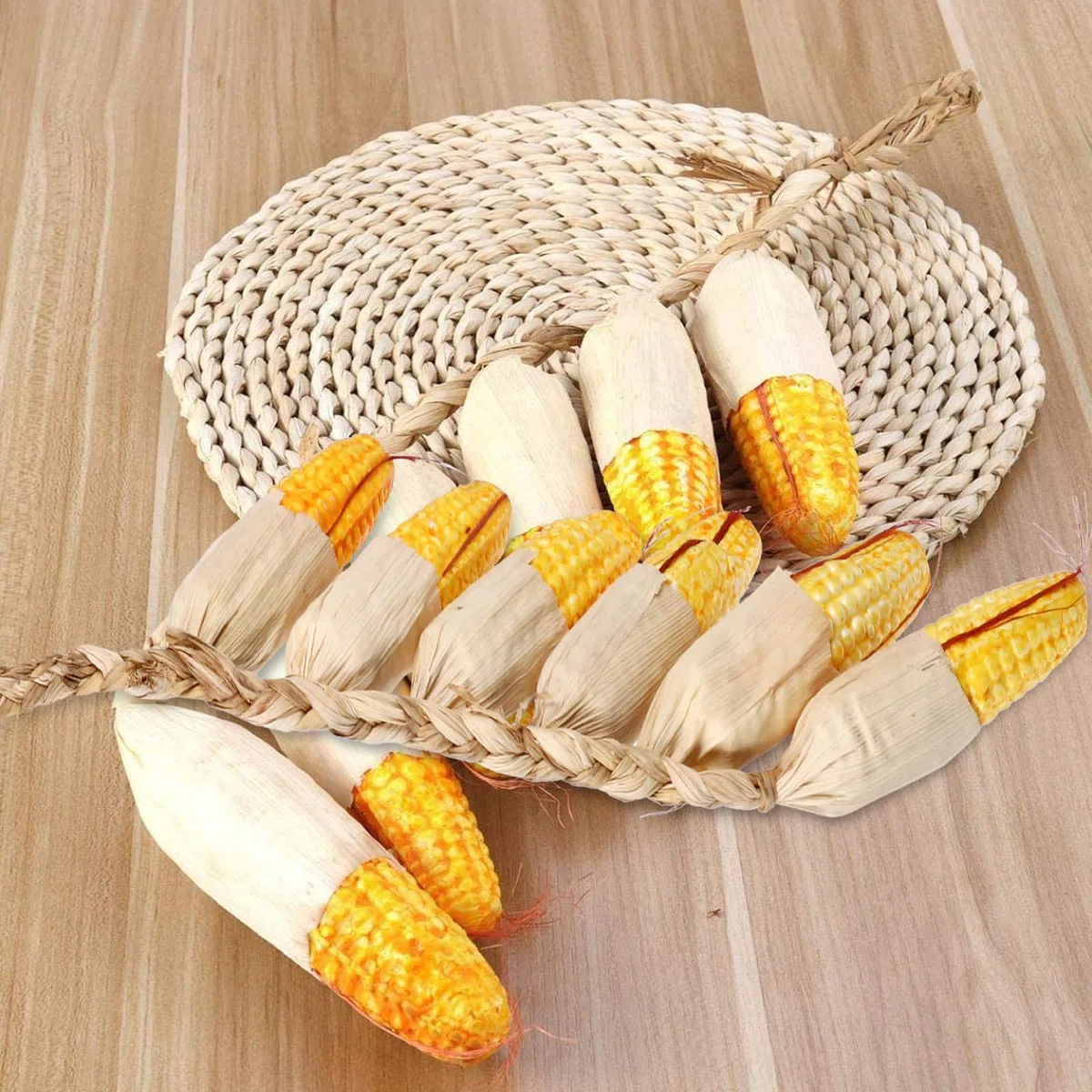 PRETYZOOM Set da 3 Pezzi di Pannocchie di Mais Finto da Appendere, Decorazione Vegetale Sospesa Ecologica e Resistente per Cucina, Giardino e Arredamento Casa