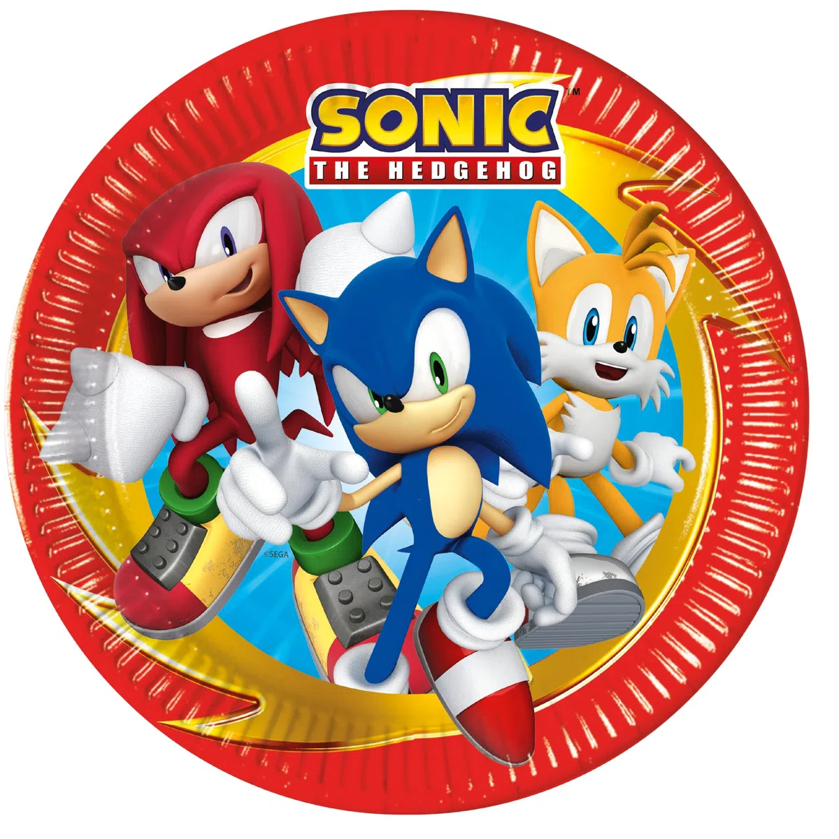 Procos - Decorazione per compleanno Sonic, 52 pezzi, piatti, bicchieri e tovaglioli di carta per feste di compleanno per bambini, articoli per la tavola