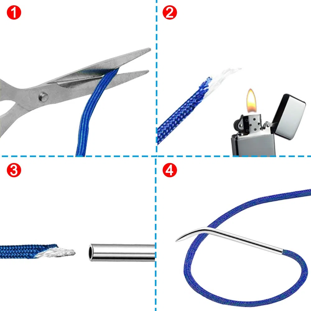 Senhai 12 pezzi Ago Paracord FID con borsa di stoffa, Ago per cuciture Paracord per Braccialetti fai da te, Stringhe di lacci per tessitura, Decorazione di abbigliamento