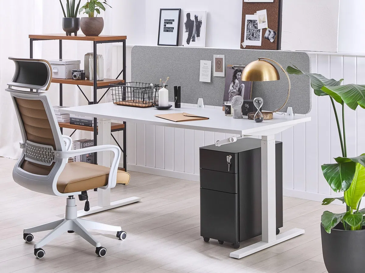 Beliani Pannello Divisorio Fonoassorbente in PET 180 x 40 cm Grigio Chiaro