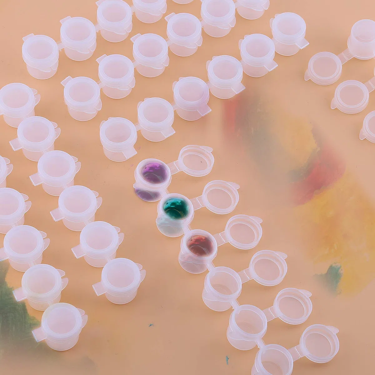 AIEX 120 Strisce Vuote per Vasi di Vernice, Mini Vasi per Pittura con Coperchi, Contenitori per la Conservazione per Scuole, Campi Estivi, Festival d'arte di Pittura (20 Strisce, 5 ml / 0,17 once)