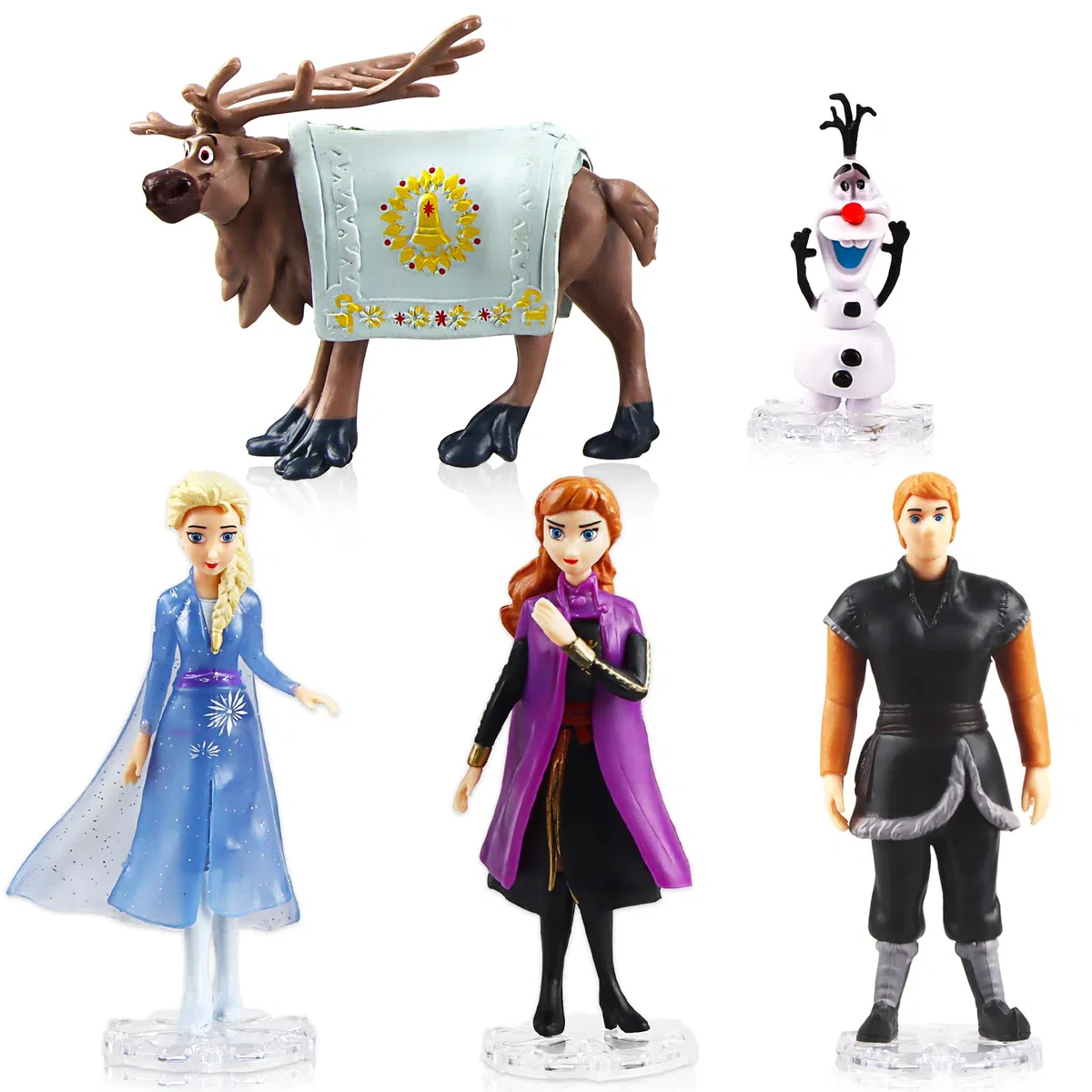 Elsa - Set di 5 Statuette per Decorazione Torta, per Bambini, Ragazze, Compleanni, Feste di Auto