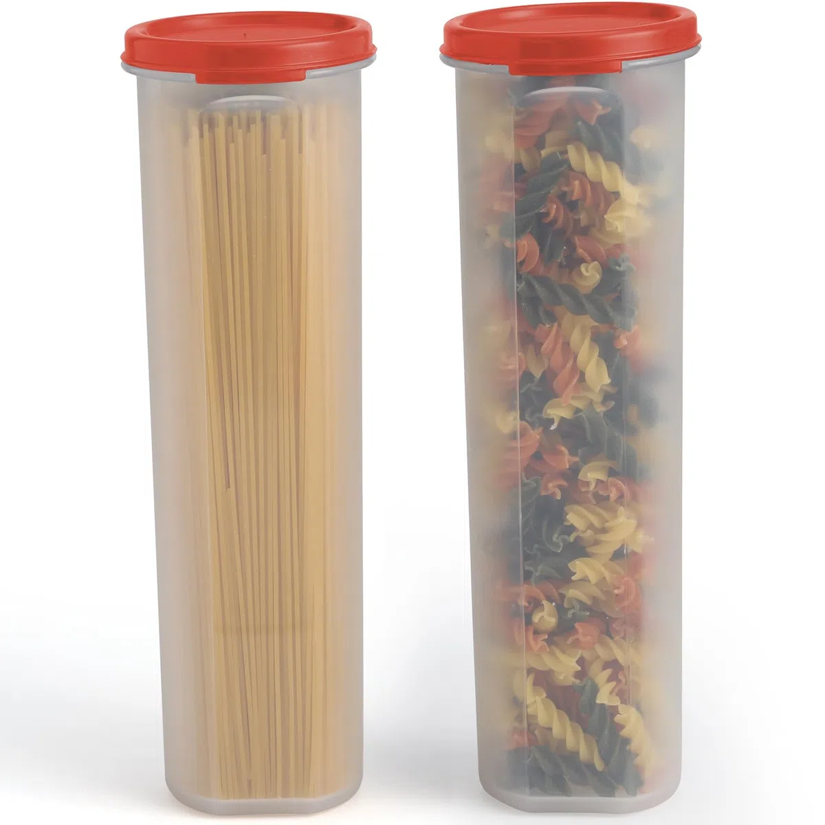 SIGNORA WARE Contenitori per Spaghetti | 2 Barattoli Pasta Ermetici con Coperchio per Organizzazione Dispensa | Contenitori Ermetici Pasta Lunga e Noodles | Porta Spaghetti Plastica senza BPA | 1 kg