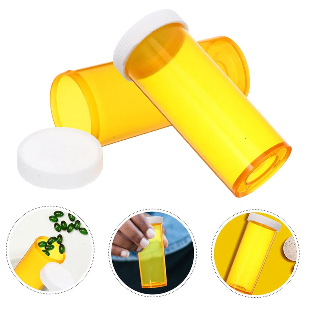 FRCOLOR Portapillole Vuoto 10 Pezzi Organizer Compatti in Plastica Con Tappo Impermeabile Contenitore Pillole Per Viaggi Casa E Ufficio Dimensioni 2.64X1.10X1.10 Pollici