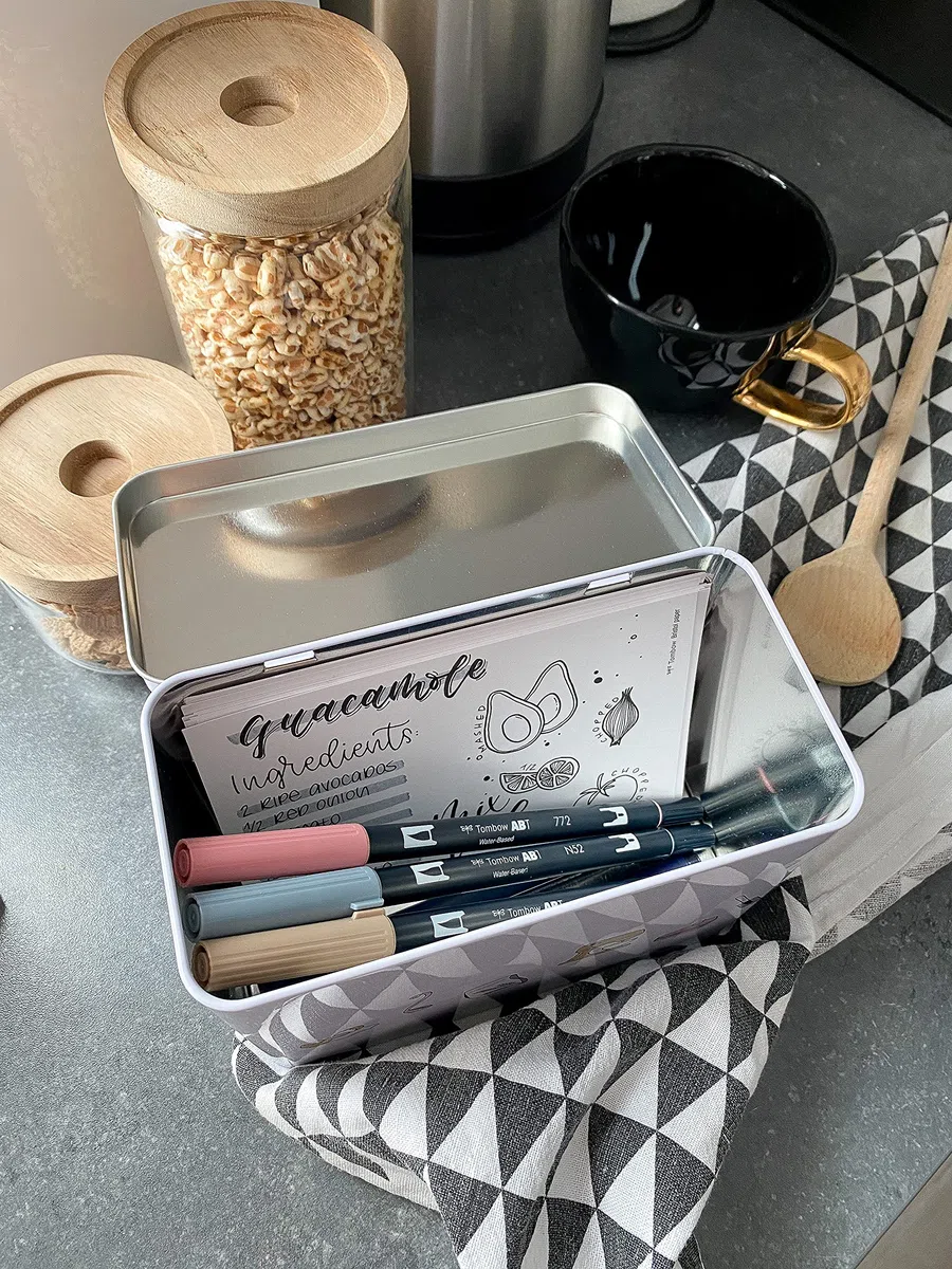 Tombow PRECIPE-SET, Kit creativo portaricette faidate, Neutro