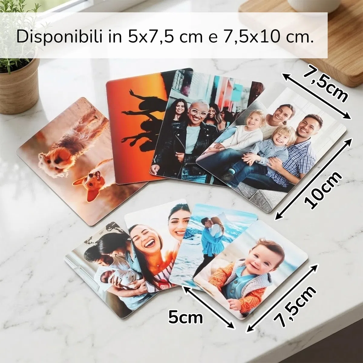 Calamite da Frigo Personalizzate con la Tua Foto - Magneti Flessibili Rettangolari - Stampa Professionale su Carta Fotografica - Regalo Originale e Unico. 16 calamite, 5 x 7,5 cm
