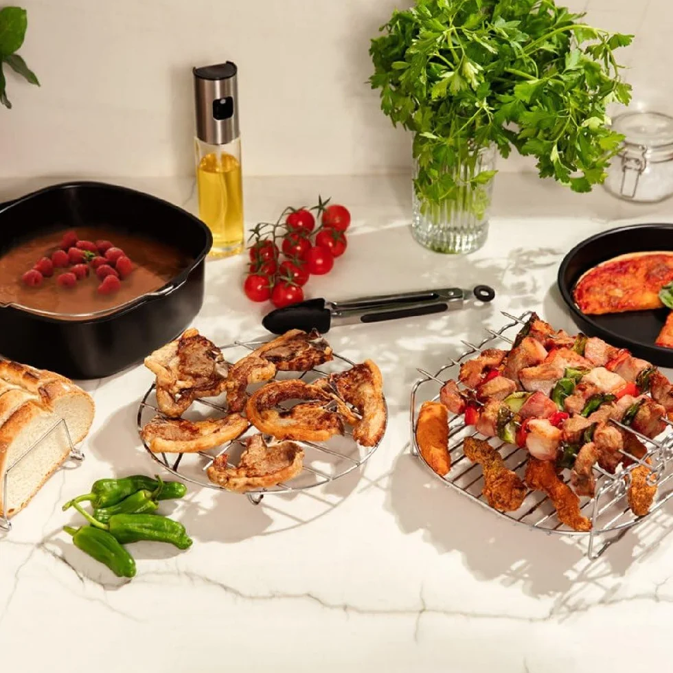 Cecotec Accessori Per Friggitrice ad Aria Cecofry Pack Accessories. Air Fryer da 5 a 6,5 ​​L, 8 Accessori, Rivestimento Antiaderente, Lavabile in Lavastoviglie, Senza Bpa