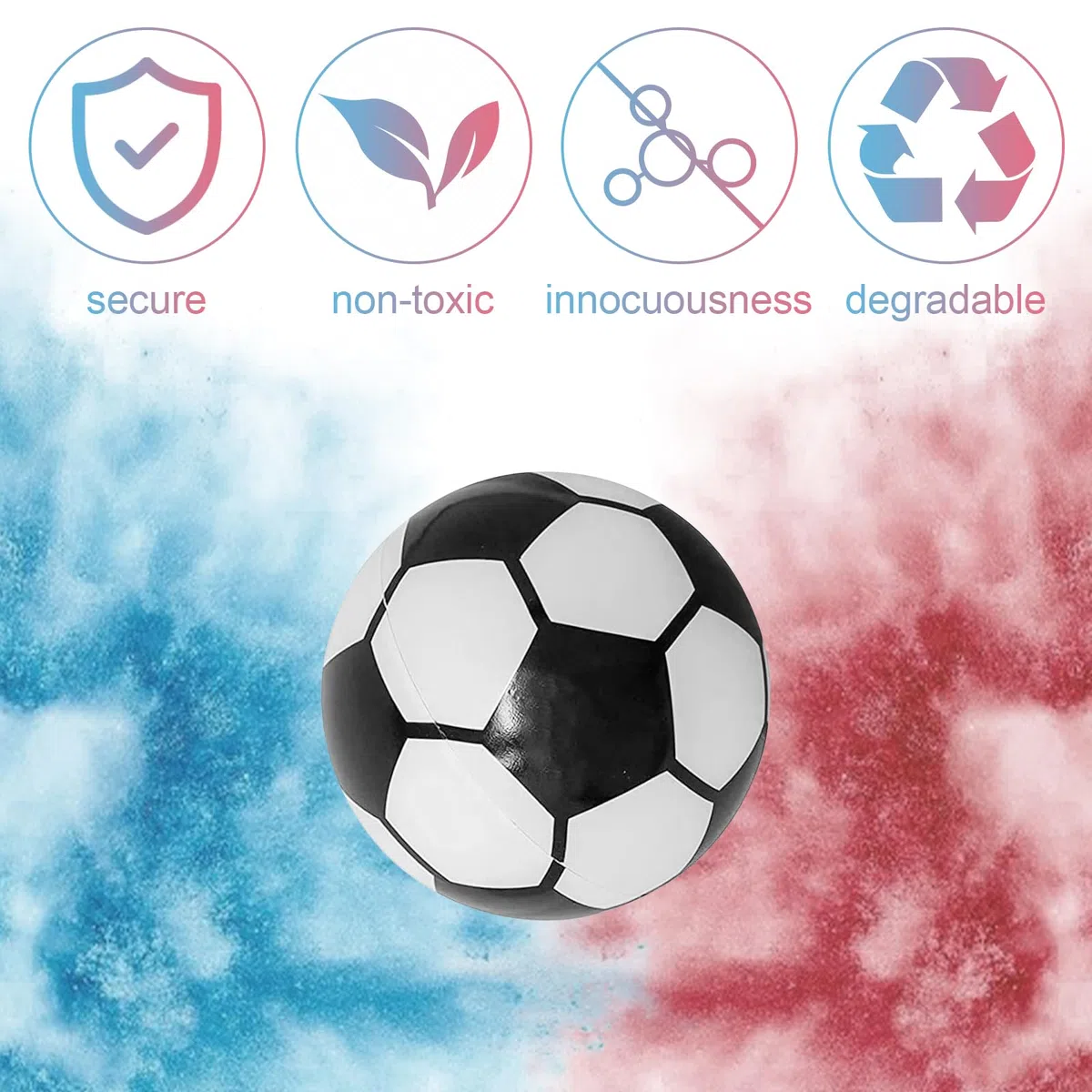 Gender Reveal Football per Baby Shower - Palla Annuncio Sessuale Bambino con Blu Rosa per Ragazzo Ragazza - Calcio per Annunciare Sesso