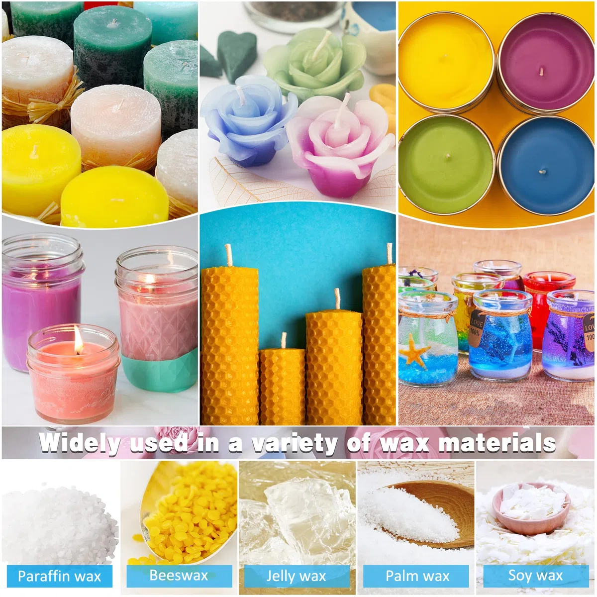 Coloranti per Candele 30 Colori - Liquido per Cera, Gel, Paraffina, Soia, D'api - Concentrato Fai Da Te
