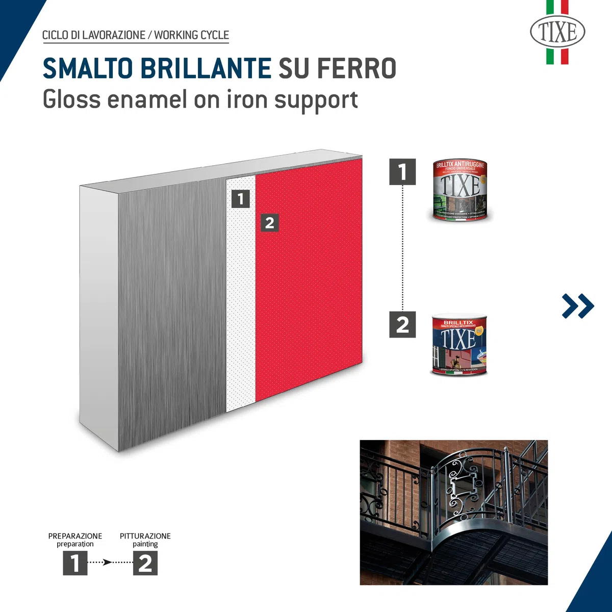 TIXE Smalto a Solvente Brilltix | Vernice a Solvente con Finitura Lucida e Brillante, Uniforme e Compatta, Alta Resistenza | 500 ml | Nero Lucido | Made in Italy (104.513)