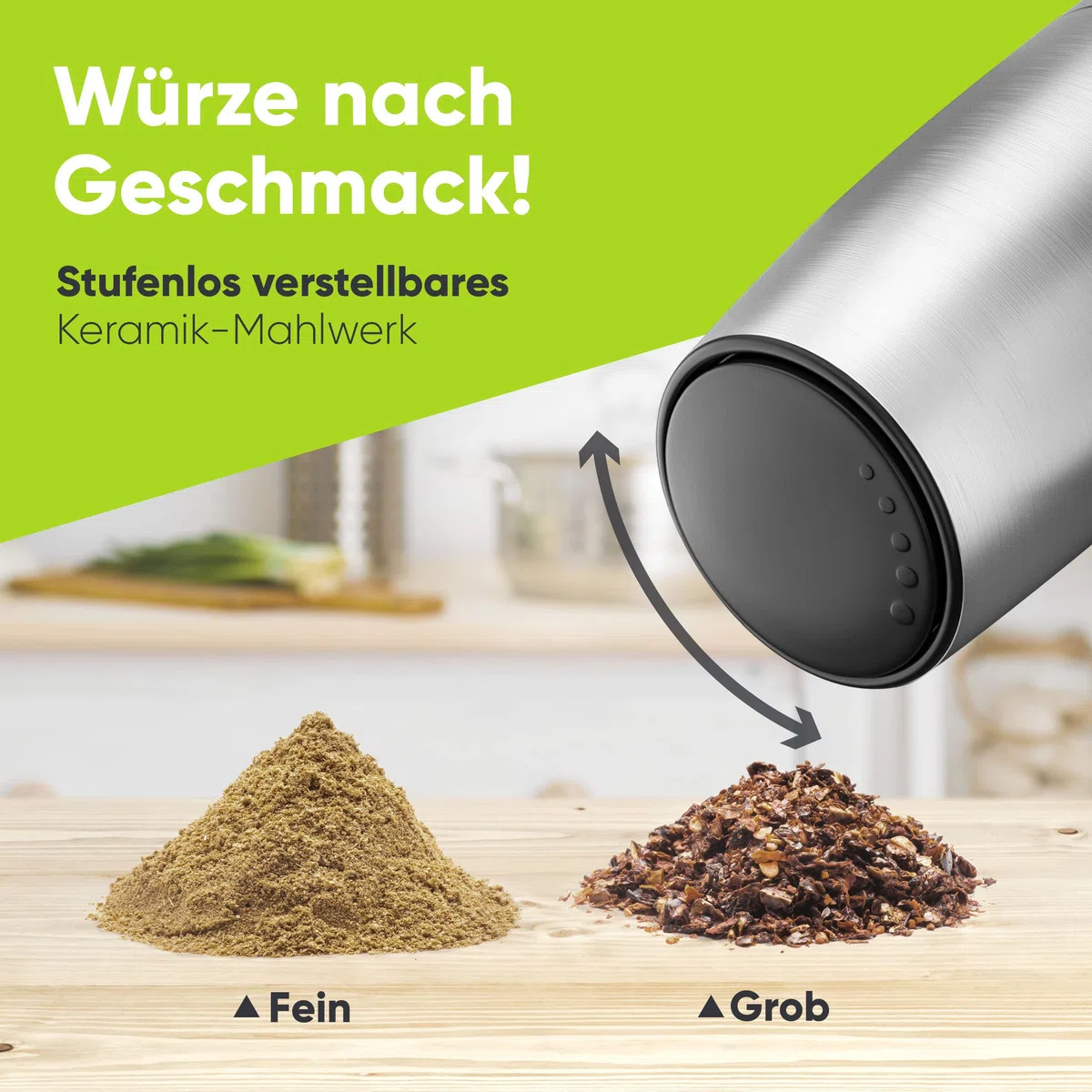 Liebfeld - Macinasale e pepe elettrico [set da 2 pezzi] con sensore di inclinazione, macinapepe e macinasale, macinaspezie e pepper Mill