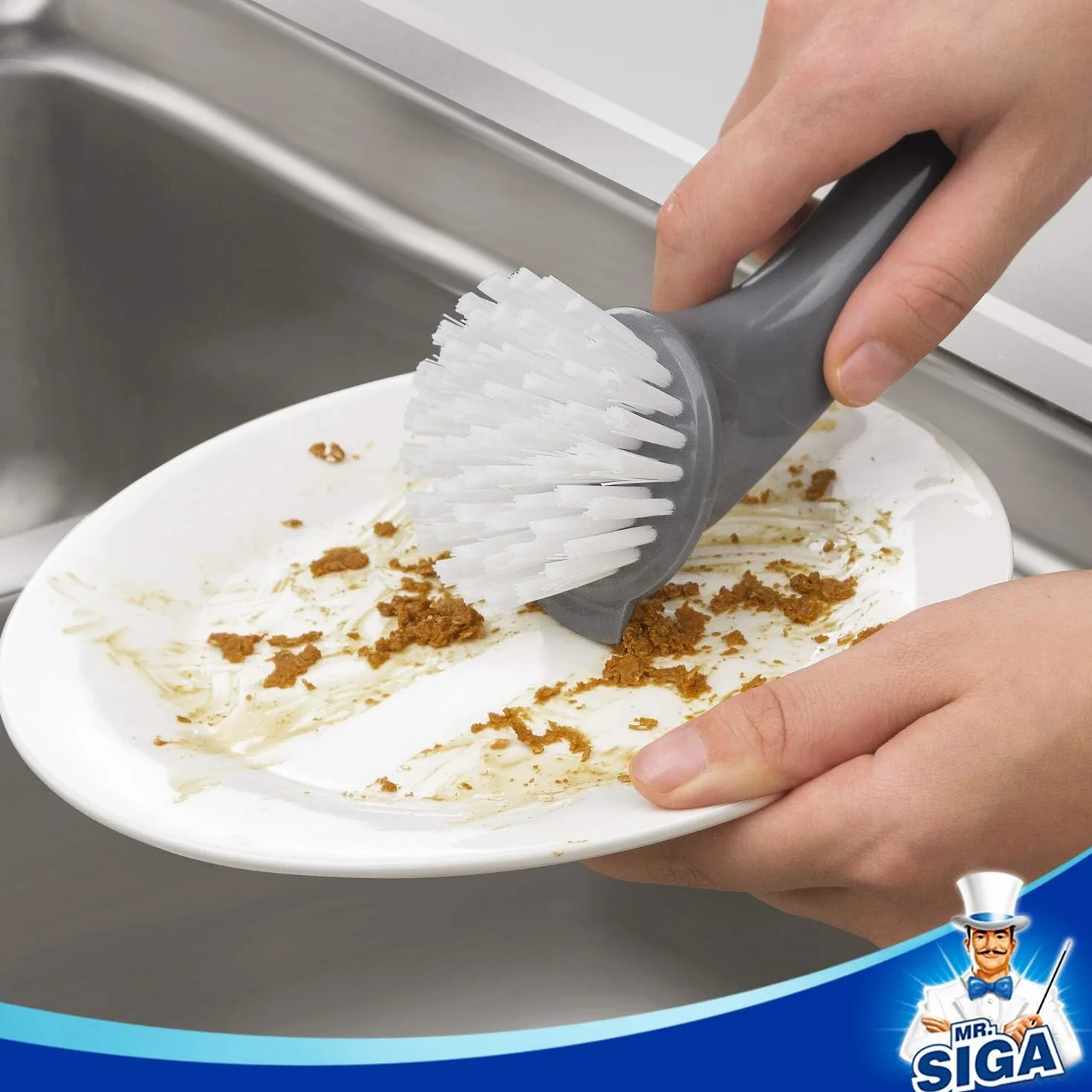 MR.SIGA Spazzola per pulizia pentole e padelle, spazzola per stoviglie per cucina, confezione da 2