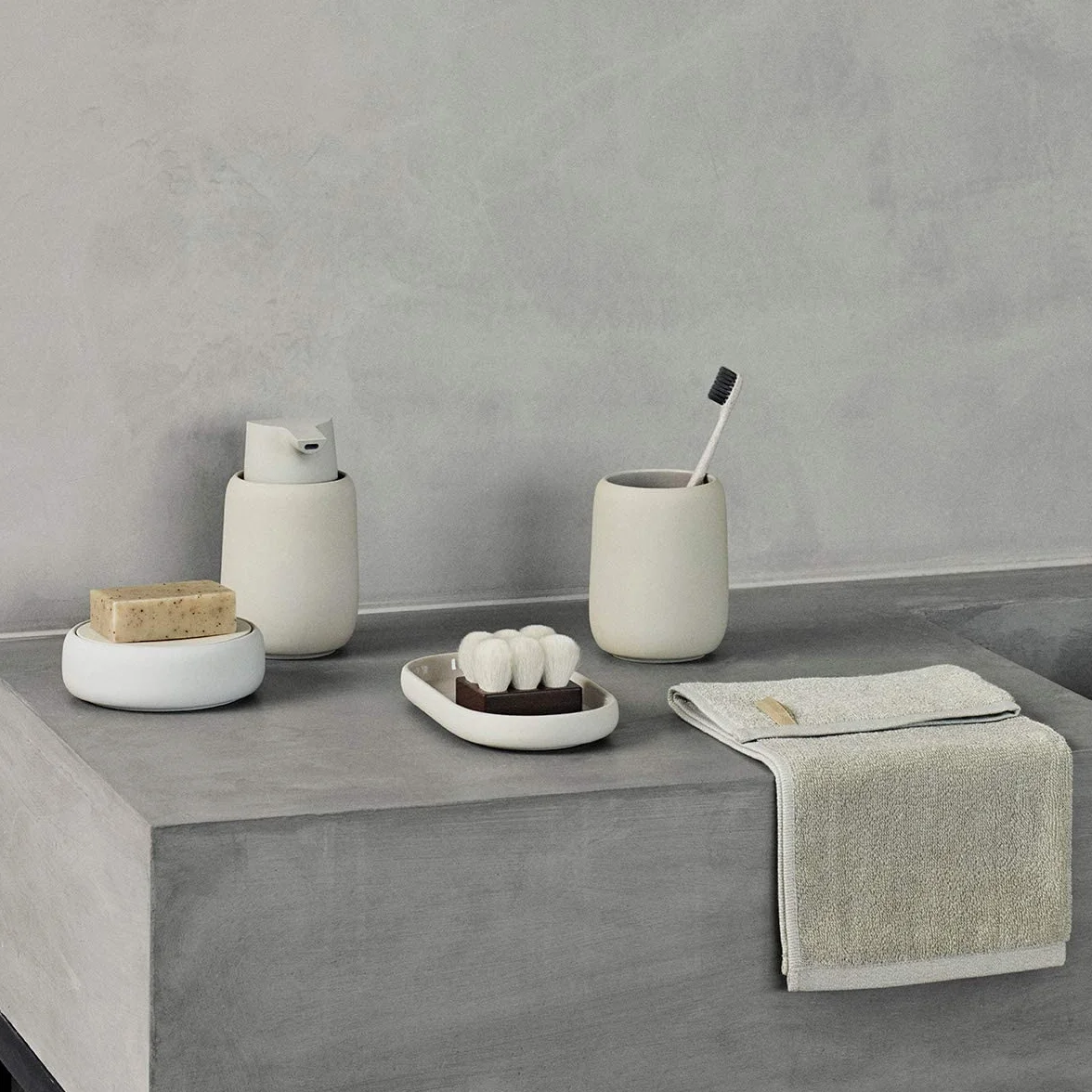 Blomus Sono Vassoio, Ceramica, Silicone, Moonbeam, H 2,5 cm, L 10 cm, P 19 cm