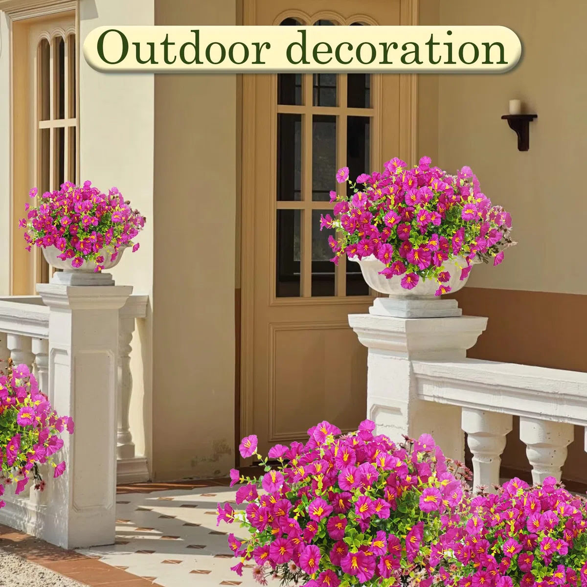 Fiori Finti Fiori Artificiali6 Fasci Di Fiori Artificiali Per Esterni, Piante da Balcone Artificiali, Resistenti Ai Raggi UV, Per Vasi da Balcone, Per Interni Ed Esterni