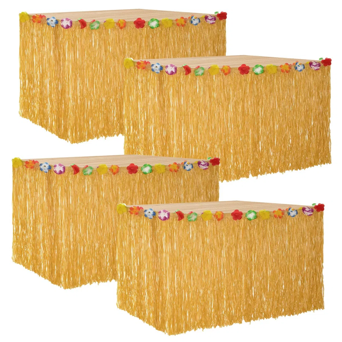 Gonne da Tavola Hawaiane, Gonna da Tavola Hawaiana Luau, per la Decorazione Tropicale della Festa Hawaiana Deco per Adulti, Decorazione da Tavola della Festa Aloha (ZQ-4)