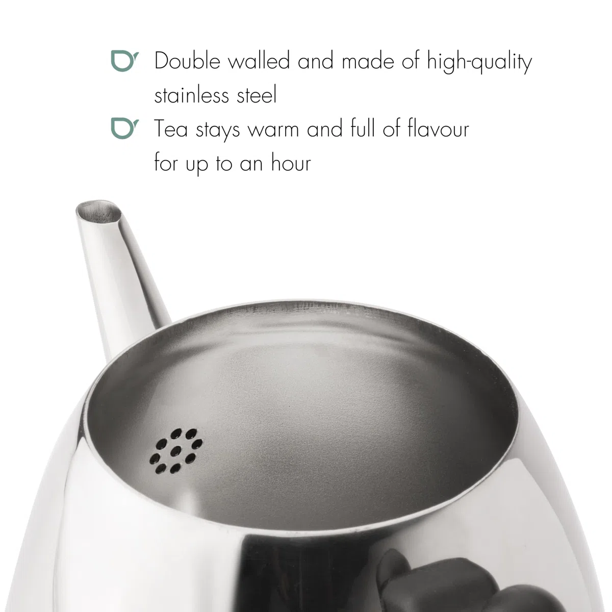 Bredemeijer – Teiera Classic – 1,2 L – Acciaio Inox – Dettagli Neri