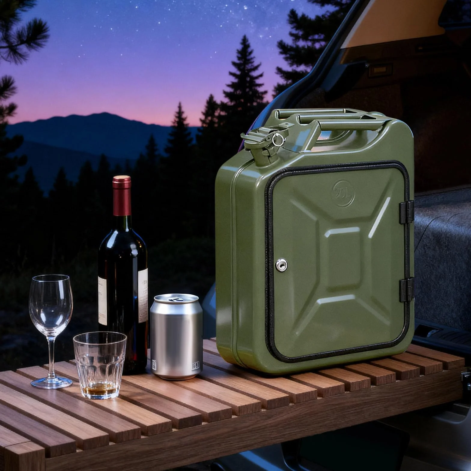 Tanica bar in metallo, minibar con serratura con scomparti in legno, come regalo per uomini, bar mobili, 35 x 15,5 x 47 cm