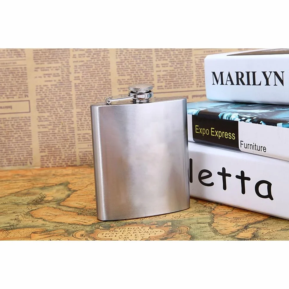fiaschetta tascabile 8 once fiaschetta per liquori 220 ml flask con Due bicchieri da vino, a Imbuto - Regalo Uomo - Regalo Uomo/Testimone