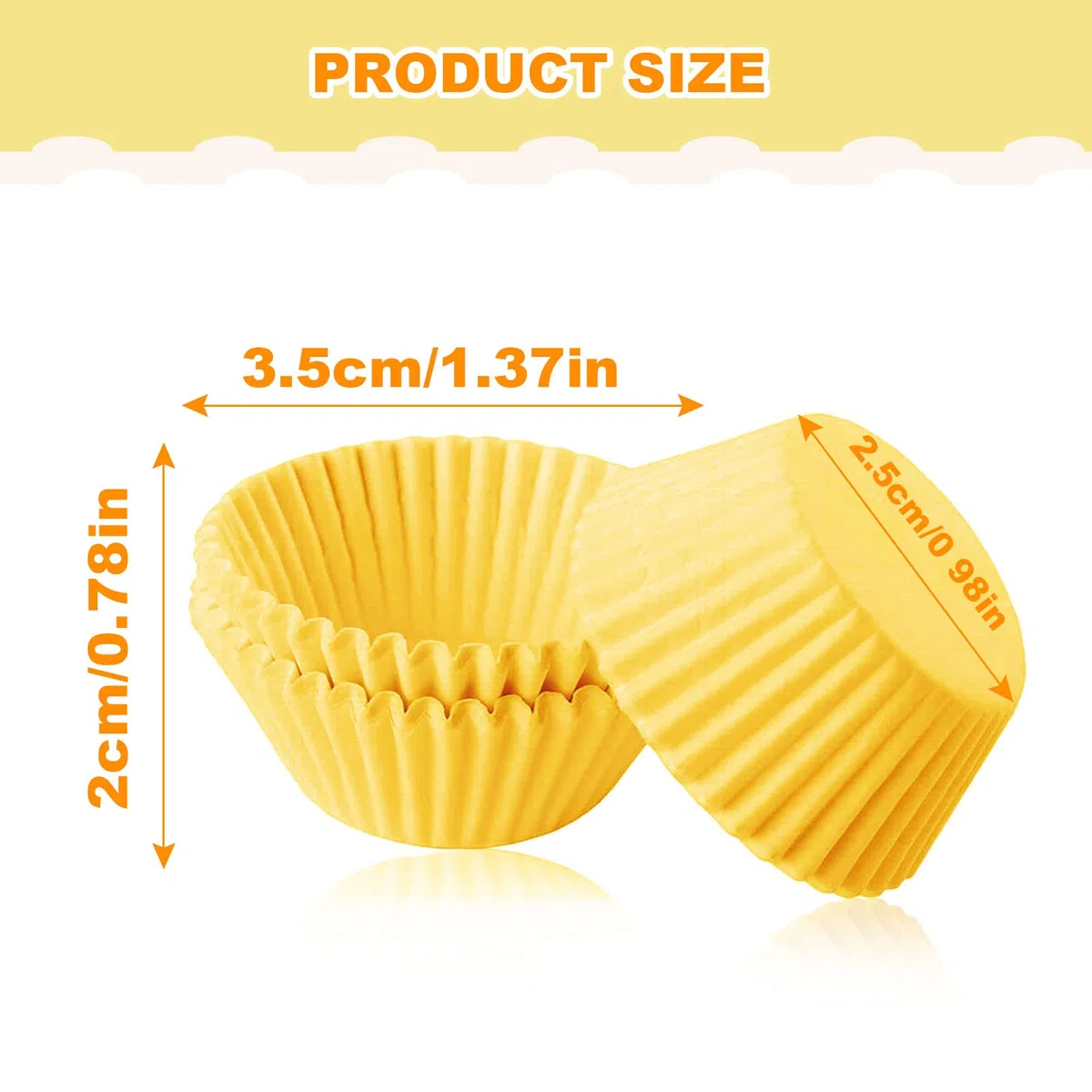 MIVAIUN 1000 Pz Pirottini Gialli per Cupcake, Muffin, Caramelle e Cioccolato - Carta Oleata