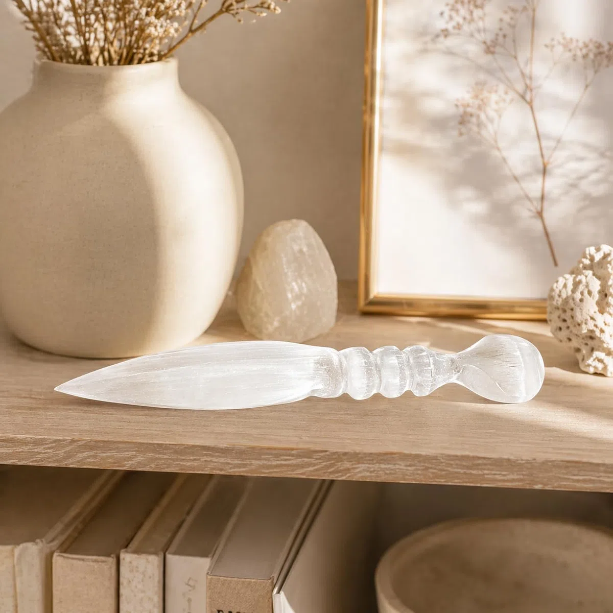 NKlaus Selenite Naturale Pugnale Cuore 24cm Gemma Cuore Cristallo Quarzo Decorazione 15316