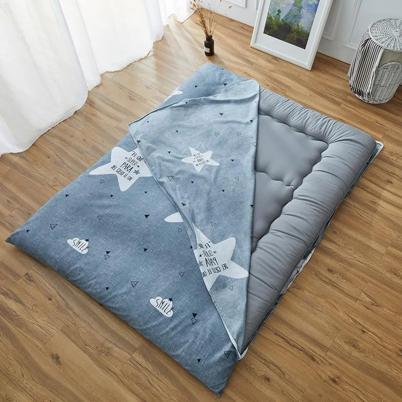 Coprimaterasso futon da pavimento con cerniera, tinta unita, copertura completa, lavabile, antipolvere e rimovibile, con cerniera, per materasso futon giapponese tatami (grigio scuro, 120 x 190 cm)