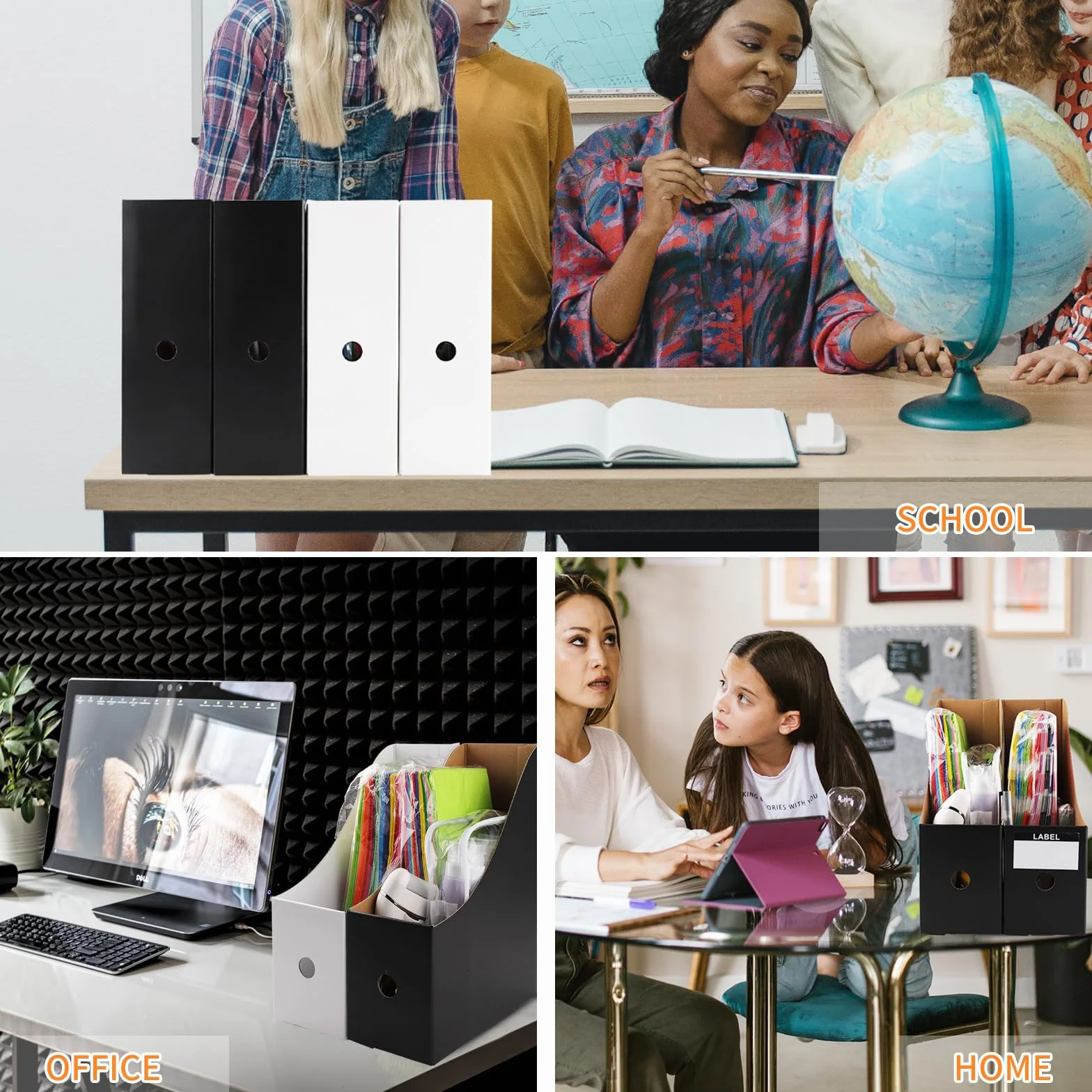Portariviste in Carta Kraft, 10 Pezzi Cartella File Stile Semplice Riempimento Rack Box Paperwork Organizer Portapenne Desktop Stationery per ufficio,facile conservazione (Bianco)