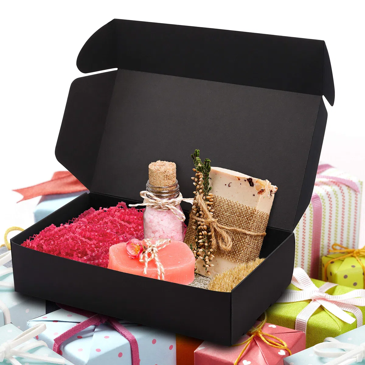 Kurtzy Scatola Nera Cartone Kraft (20pz) - Scatola Cartone con Coperchio 19 x 11 x 4,5 cm - Scatoline Portaconfetti e Scatole Bomboniere Facile Assemblaggio per Feste Compleanni Matrimonio