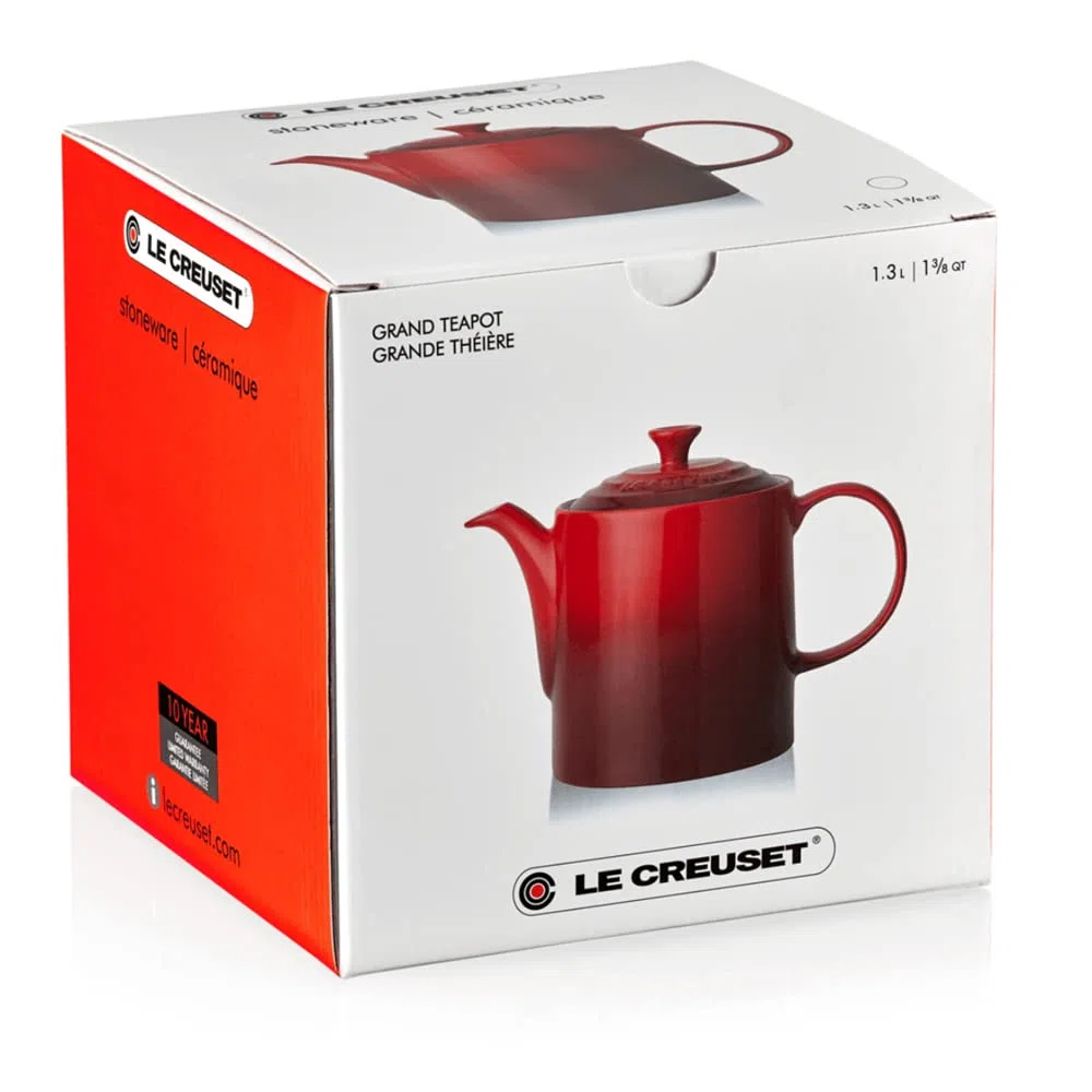 Le Creuset Teiera alta in Gres Vetrificato, 1.3 litri, per 4 Tazze, Meringue, 80703137160003