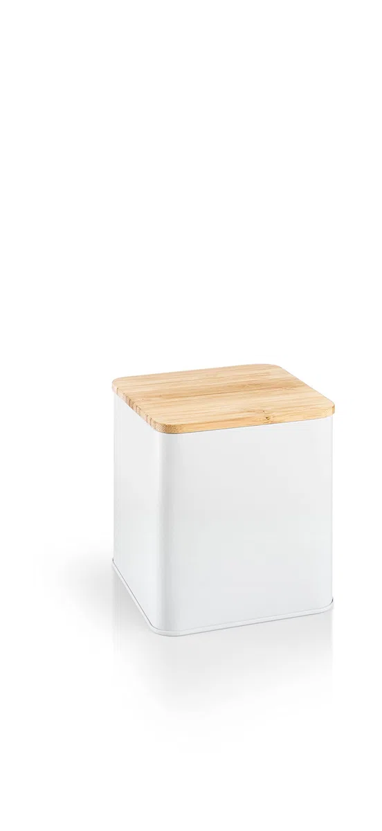 Tescoma 900838 Barattolo in latta con coperchio in bamboo 10x10x10,5 cm
