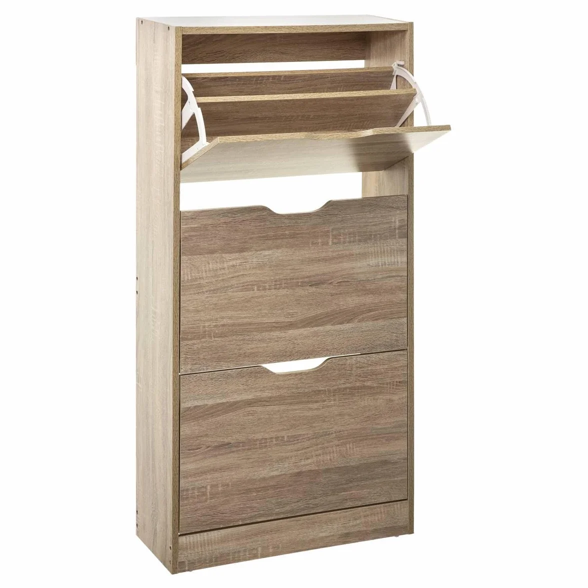 5five - scarpiera a 3 cassetti con effetto rovere naturale