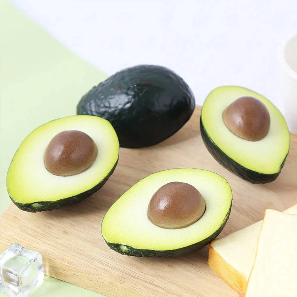 Avocado artificiale, decorazione realistica, in plastica, per frutta, verdura, casa, feste, festival, 3 pezzi