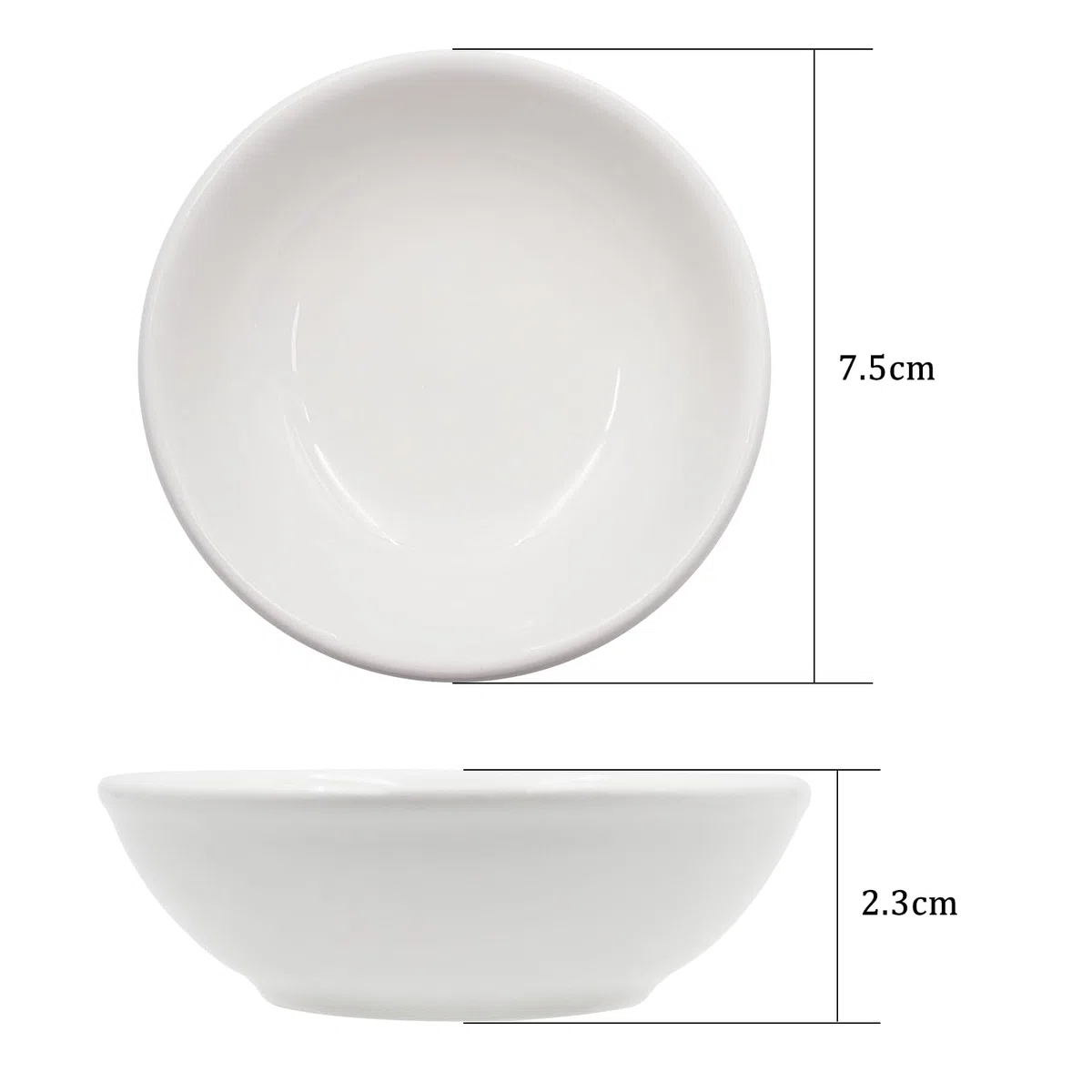 Set di 12 ciotole per salsa, rotonde, per salsa di soia, per sushi, ketchup, spezie, snack BBQ