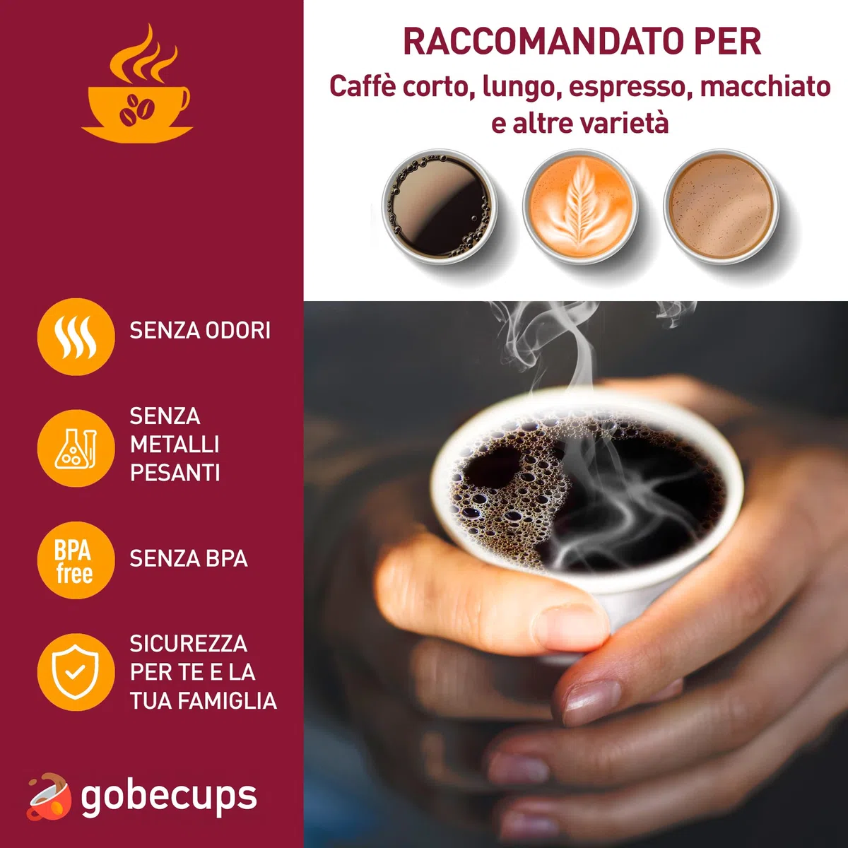 200 Bicchieri di Carta Bianchi Usa e Getta da 110 ml / 4 oz per Caffè con Stiracchiere in Legno, Resistenti, a Prova di Perdite e Senza Odori. Bicchieri di carta usa e getta.