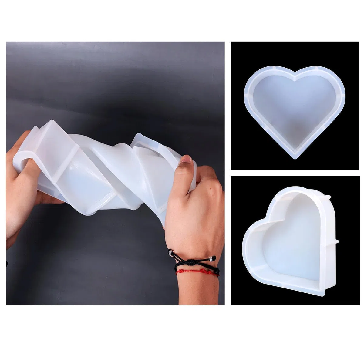 21x 18 cm Grandi Stampi Silicone Forma Cuore,Stampo epossidico profondo,Stampo in silicone epossidico a forma di cuore,Stampo in resina epossidica,per Versare Resina Epossidica,Fiori Conservati