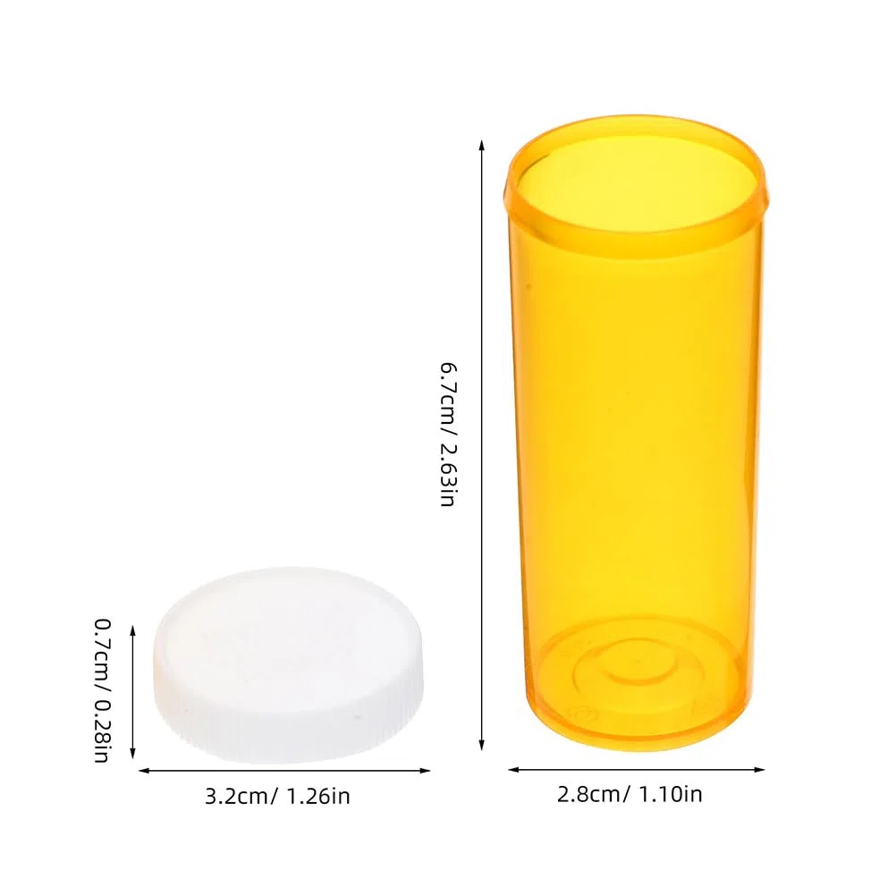 FRCOLOR Portapillole Vuoto 10 Pezzi Organizer Compatti in Plastica Con Tappo Impermeabile Contenitore Pillole Per Viaggi Casa E Ufficio Dimensioni 2.64X1.10X1.10 Pollici