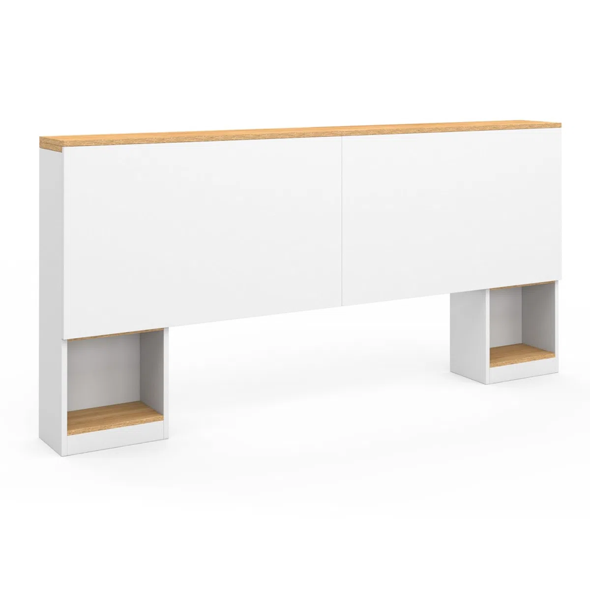 IDMarket - Cabecero extensible CATBA con almacenamiento deslizante para camas de 140 y 160 CM de madera y blancas
