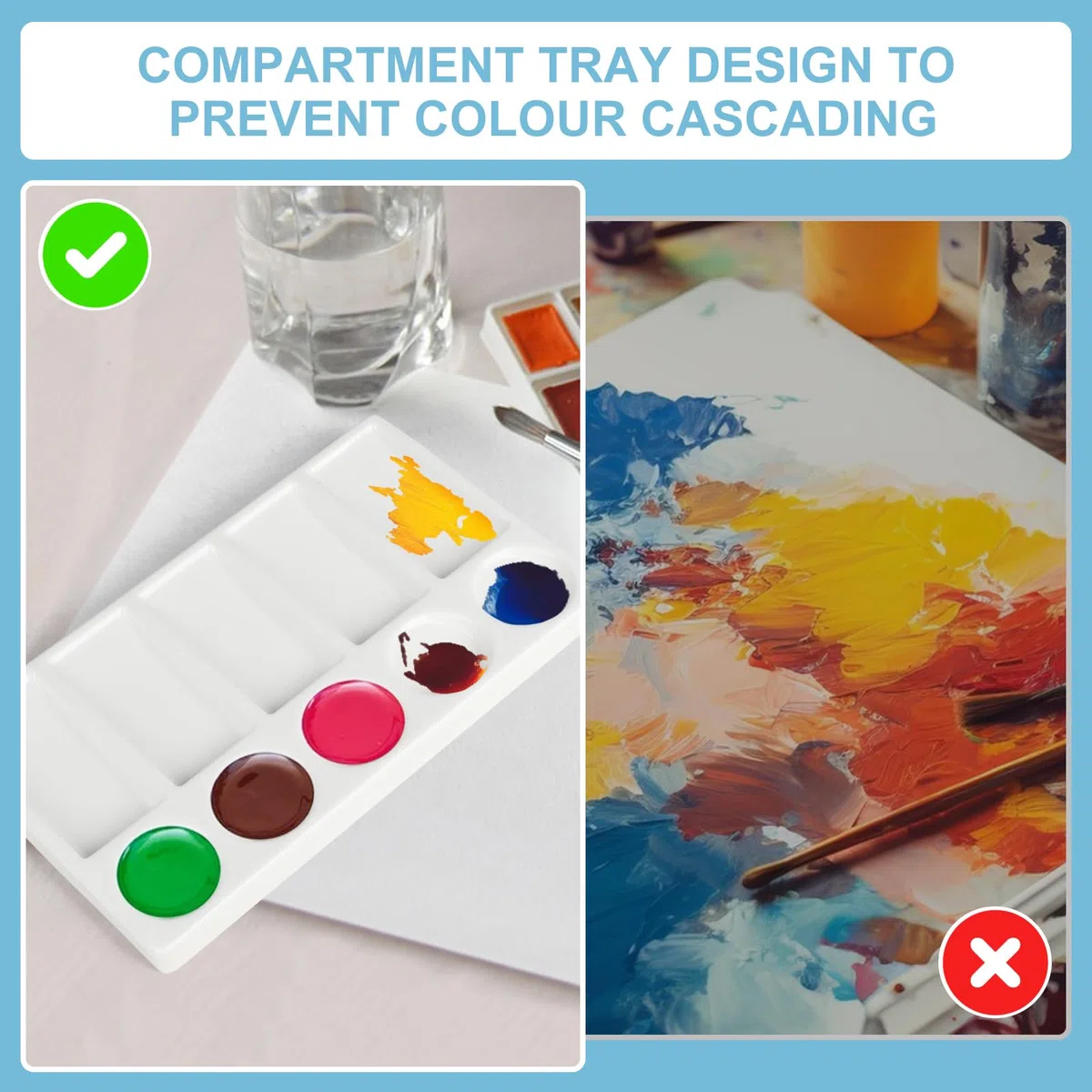 Tavolozza per Pittura in Ceramica 10 Pozzi Rettangolo, Tavolozza di Vernice in Ceramica, Tavolozza di Colori per Artisti Porcellana per Acquerello Gouache Pittura Ad Olio Acrilic 19,3 x 11cm