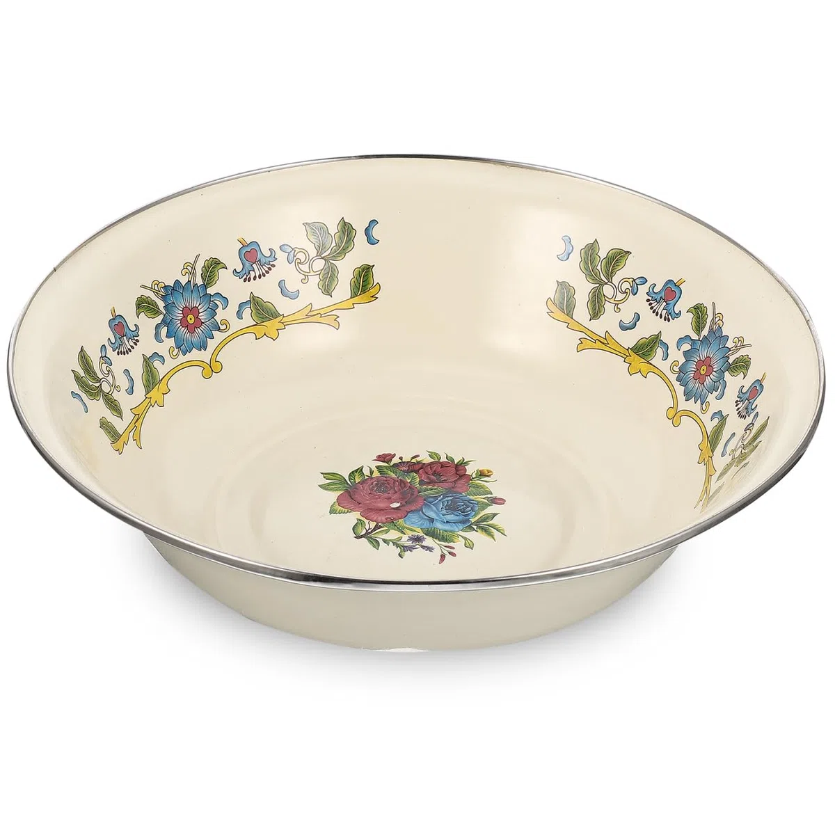 Stoviglie Zuppiera smaltata ciotola di pasta smaltata bacinella di olio di strutto catino vintage arredamento casa contenitori contenitore smaltato lavabo in stile retrò lardo