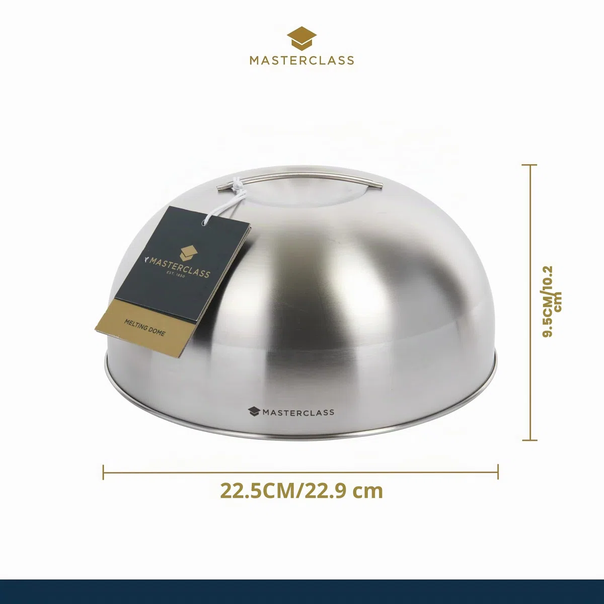 MasterClass Cloche per Hamburger e per Sciogliere Il Formaggio, Acciaio Inox, 22,5 x 12 x 16 cm, Argento