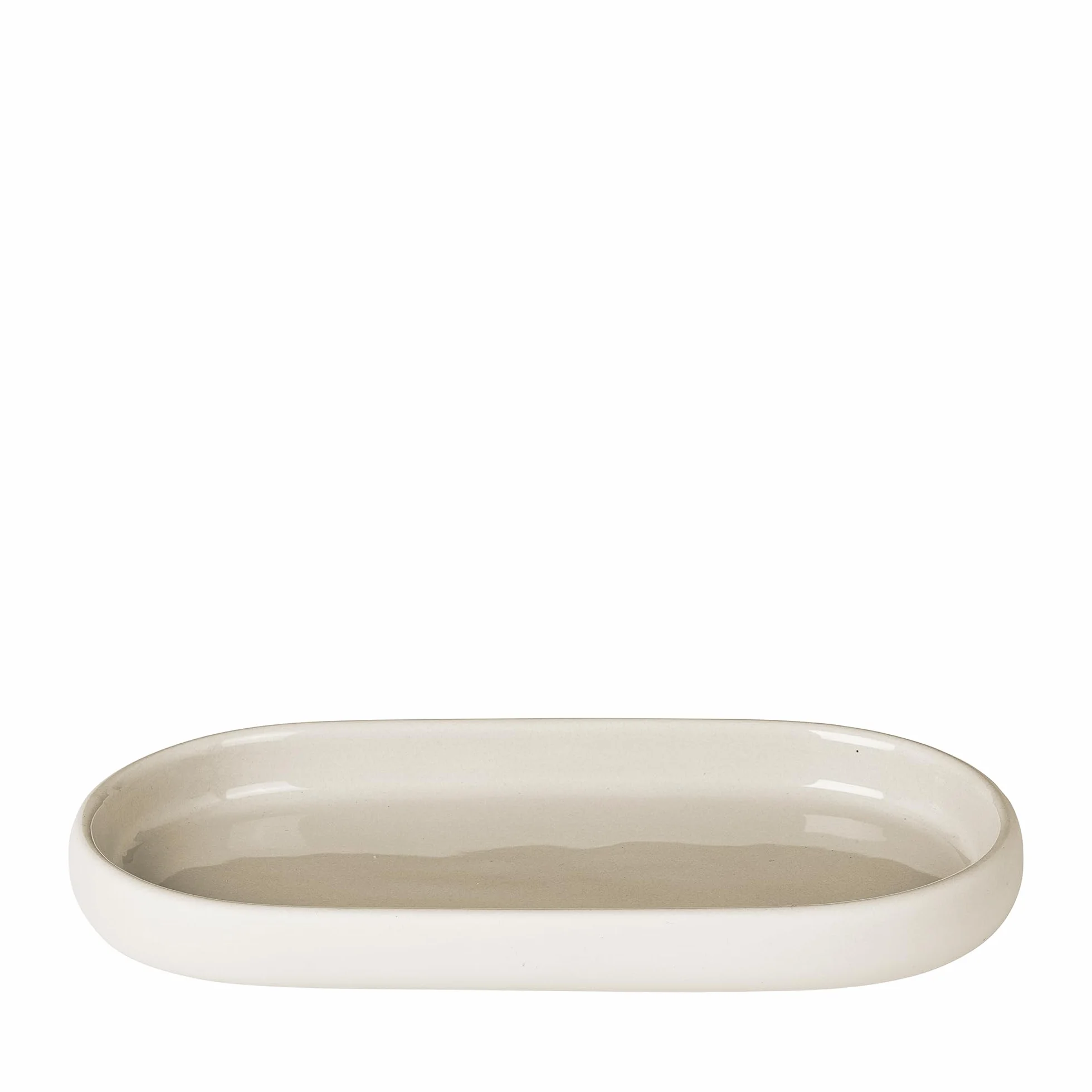 Blomus Sono Vassoio, Ceramica, Silicone, Moonbeam, H 2,5 cm, L 10 cm, P 19 cm