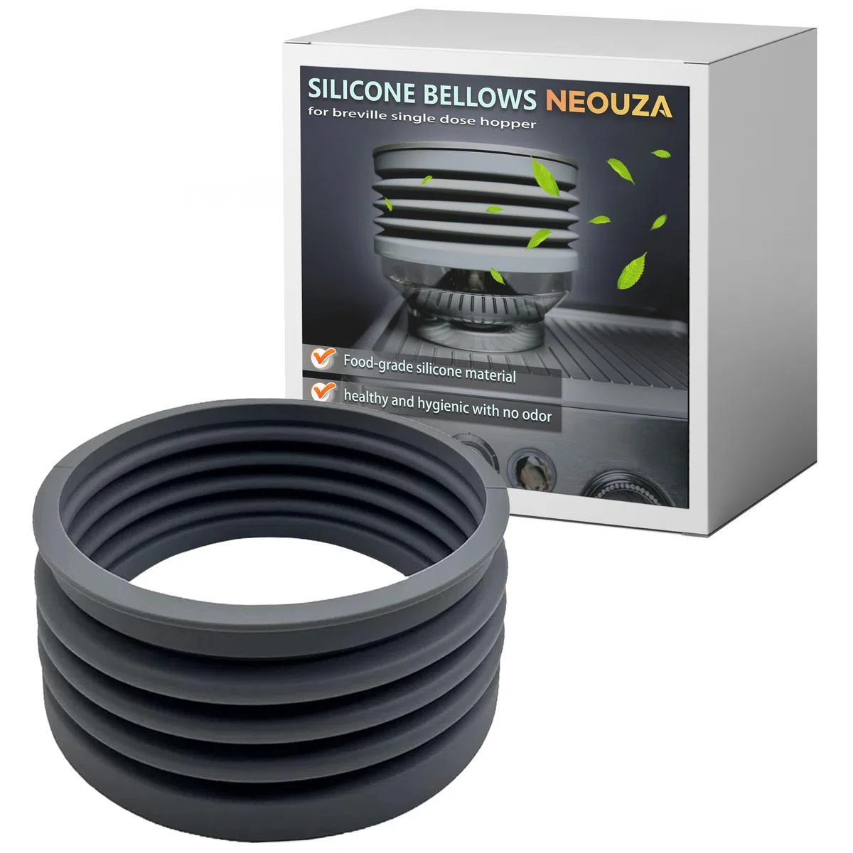 NEOUZA Tramoggia monodose in silicone per espresso compatibile con Sage Barista Express, soffietto per macinacaffè